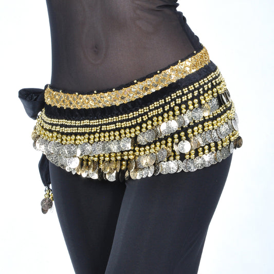 Women Gold Metal Chain Greek Coin Charms Belt Belly Dancing Hip