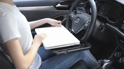 Car Steering Wheel Tray GIF Ad