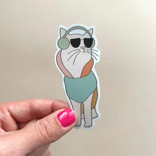 Dj cat meme sticker | Poster