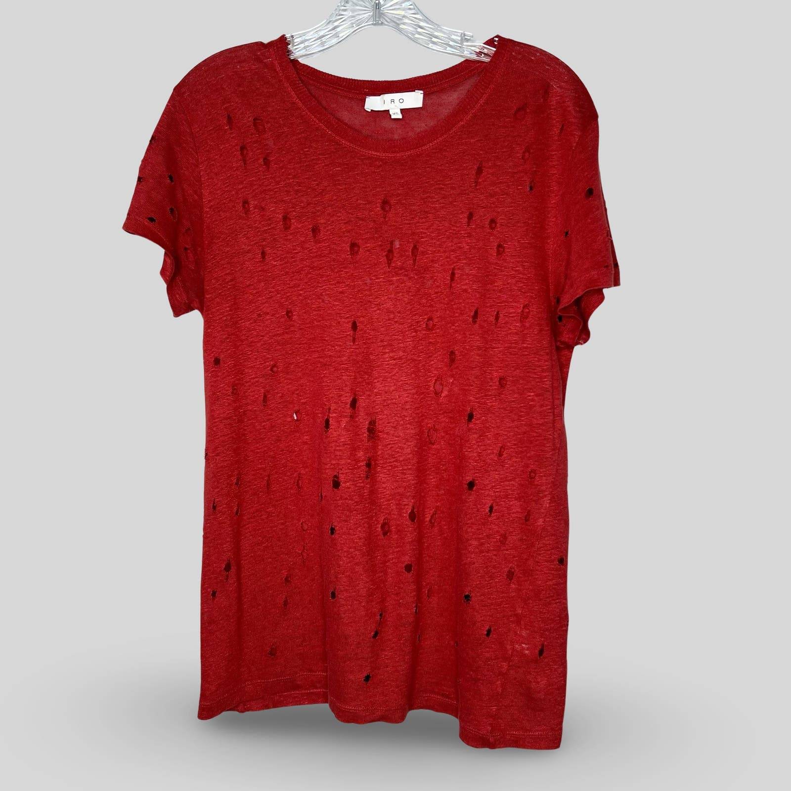 IRO Distressed Linen Tee - Size XS