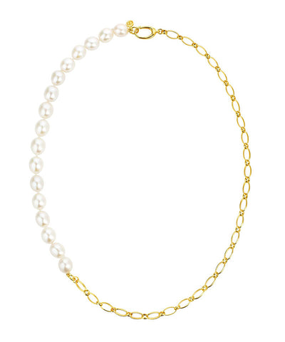 Shop gold city sleek chain pearl necklace