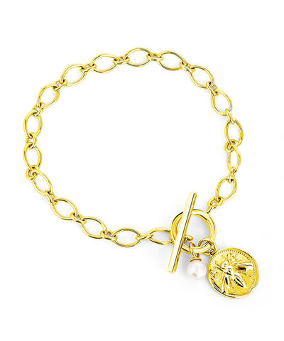 Shop Gold Honey Bee Toggle Bracelet