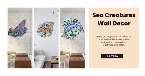 3D Sea Creatures wall decor