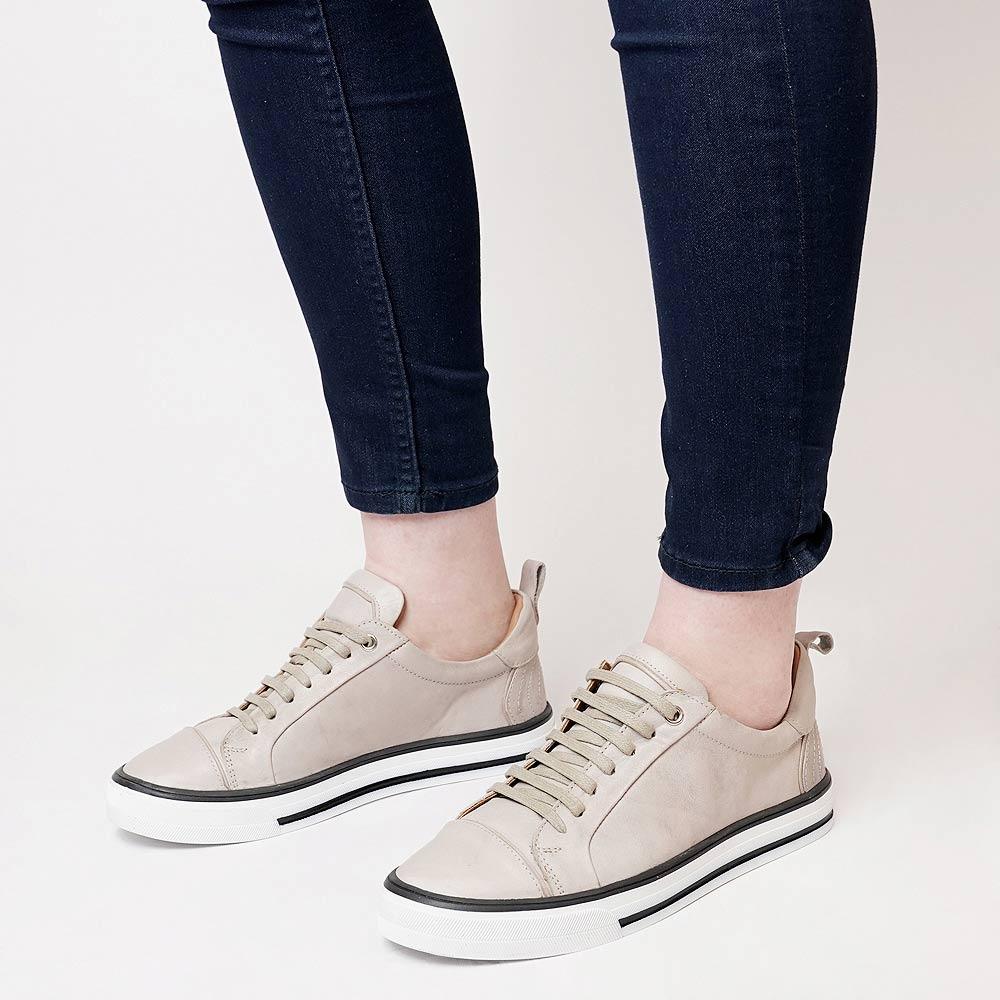 Mini Sala Silver/ Grey Leather Sneakers