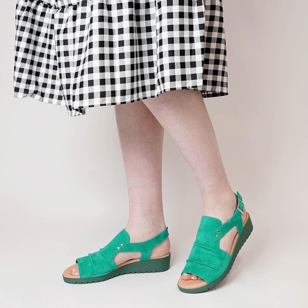 Madis Emerald Suede Sandals