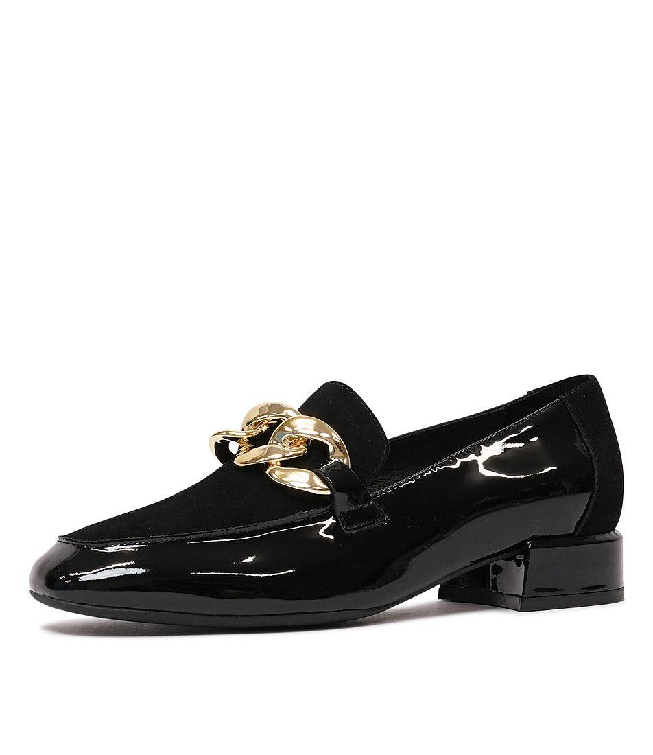 Vivandy Black Patent/ Black Suede Loafers