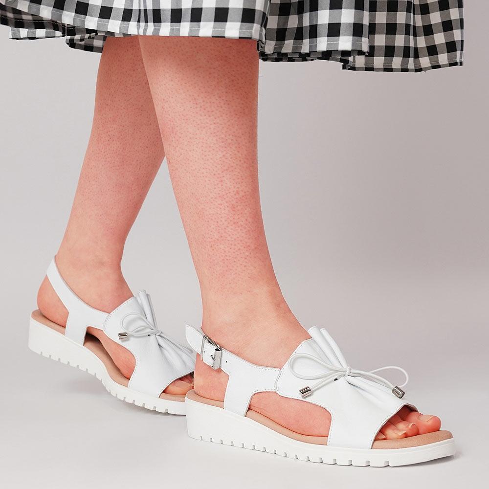 Malika White Leather Sandals