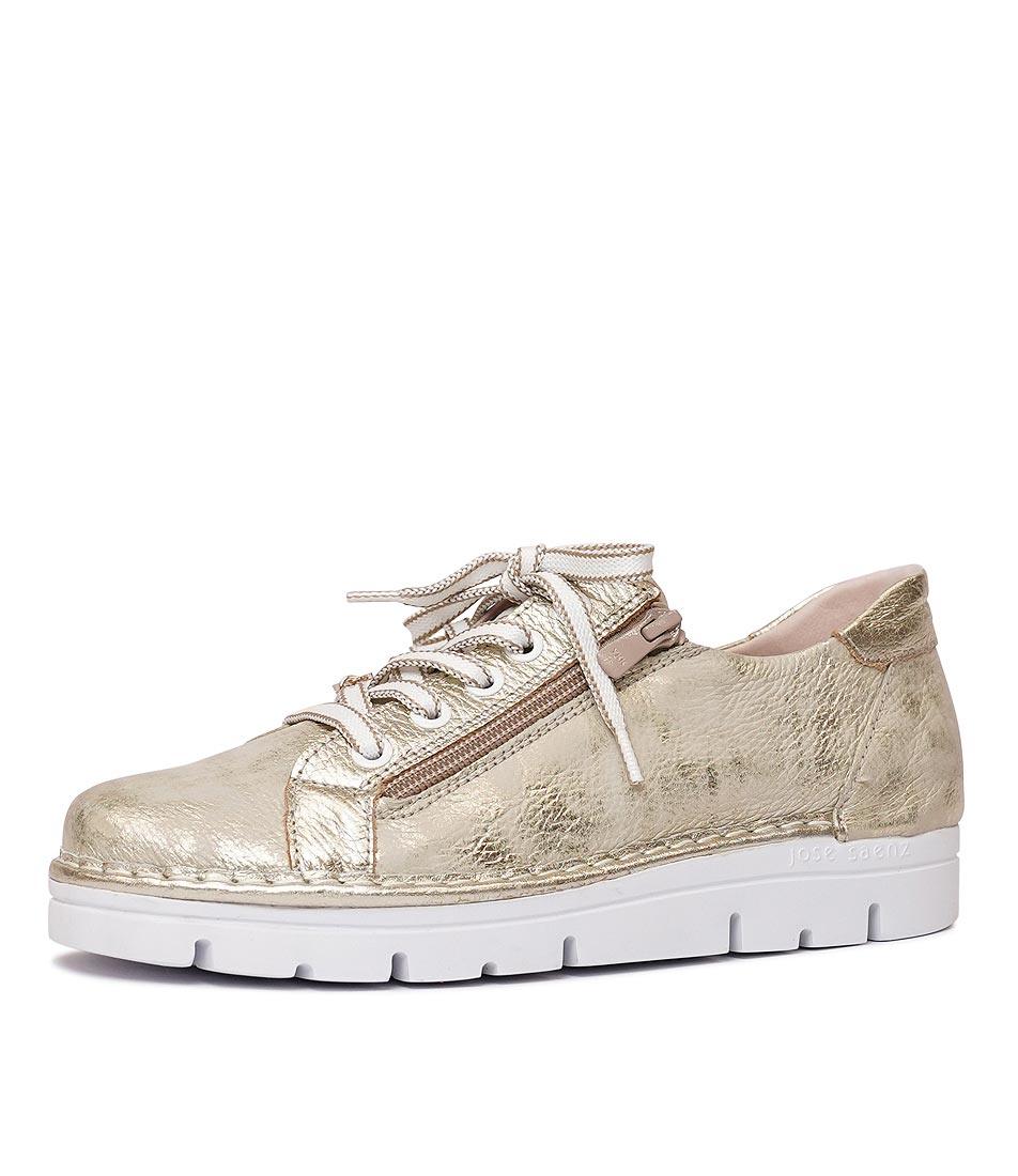 Js-2001 Champagne Leather Sneakers