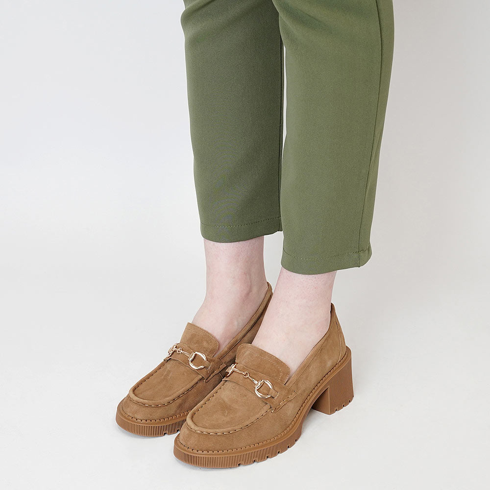 Zoey Light Choc Suede Loafers