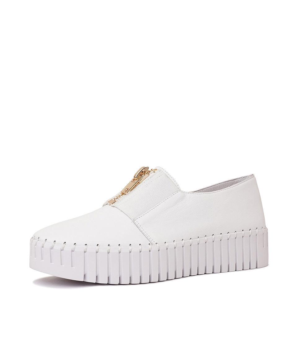 Branza White Leather Sneakers