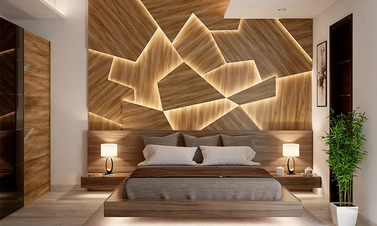 accent lighting on textured walls is a creative approach