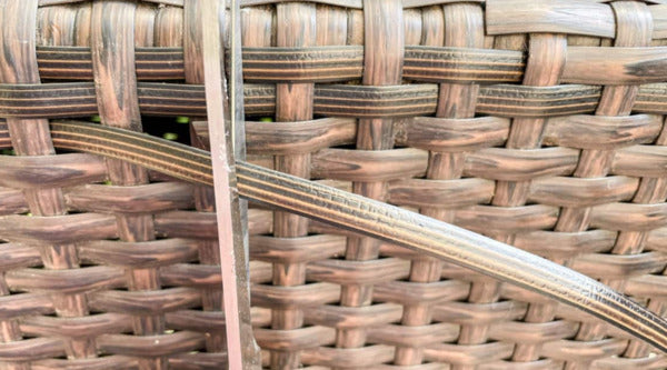 after weaving in the newly rattan pieces, cut off any extra material