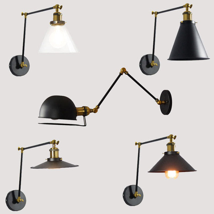 articulated wall lights like desk lamps offer great flexibility