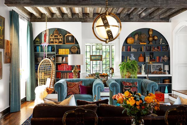 bohemian-style decor focuses on combining vintage and modern items
