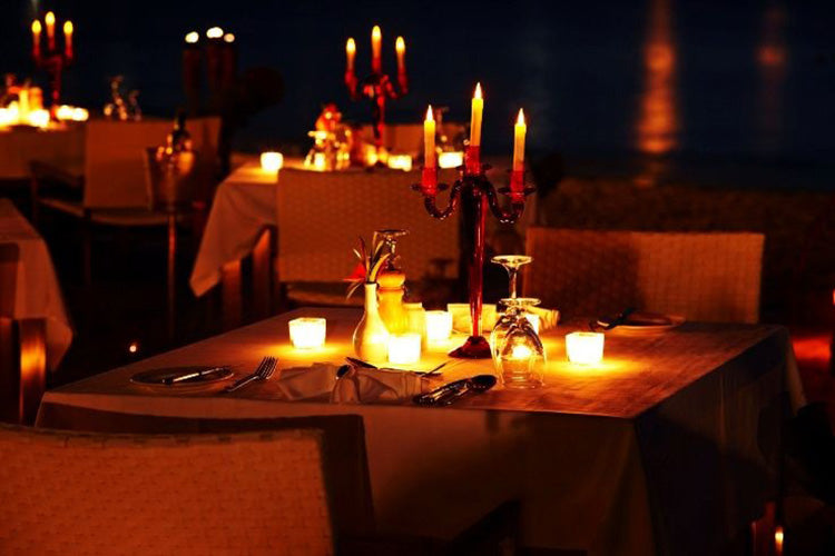 candlelight creates a warm and romantic ambiance