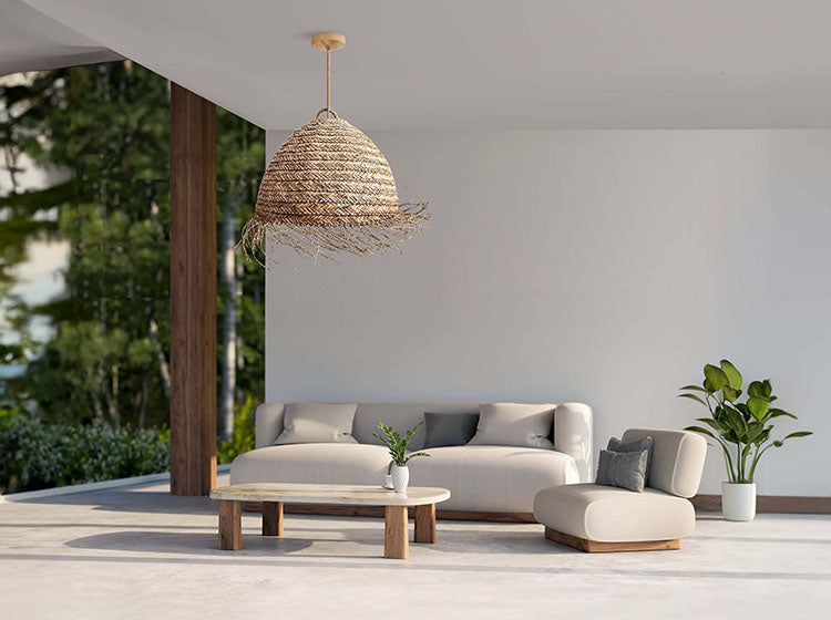 consider the selene seagrass pendant light for a perfect fit in a boho style setting