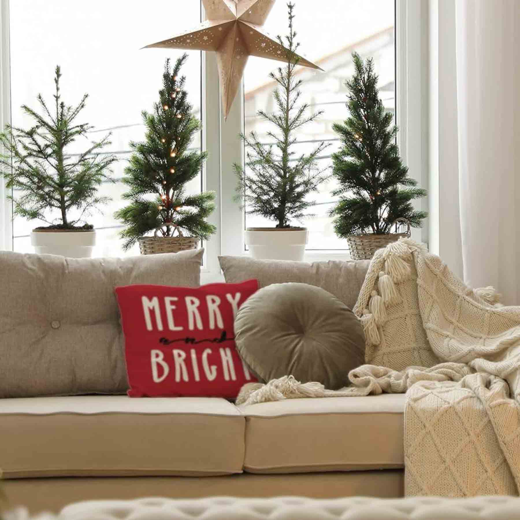 craft festive living room with chosen pillows and blankets