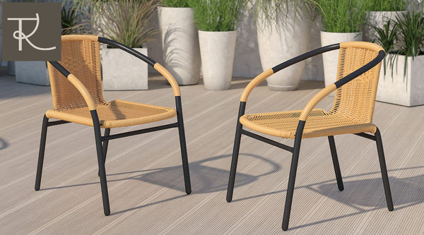flash furniture outdoor dining table set made from rattan and bamboo will be the perfect suggestion for small spaces