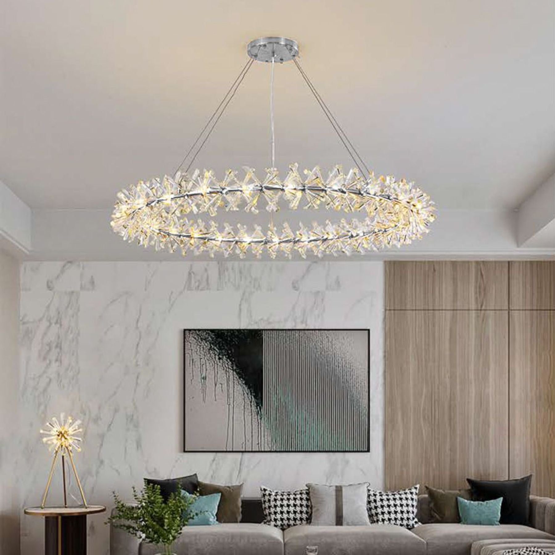 hanging lamp chrome crystal pendant creates the most beautiful decorative lighting