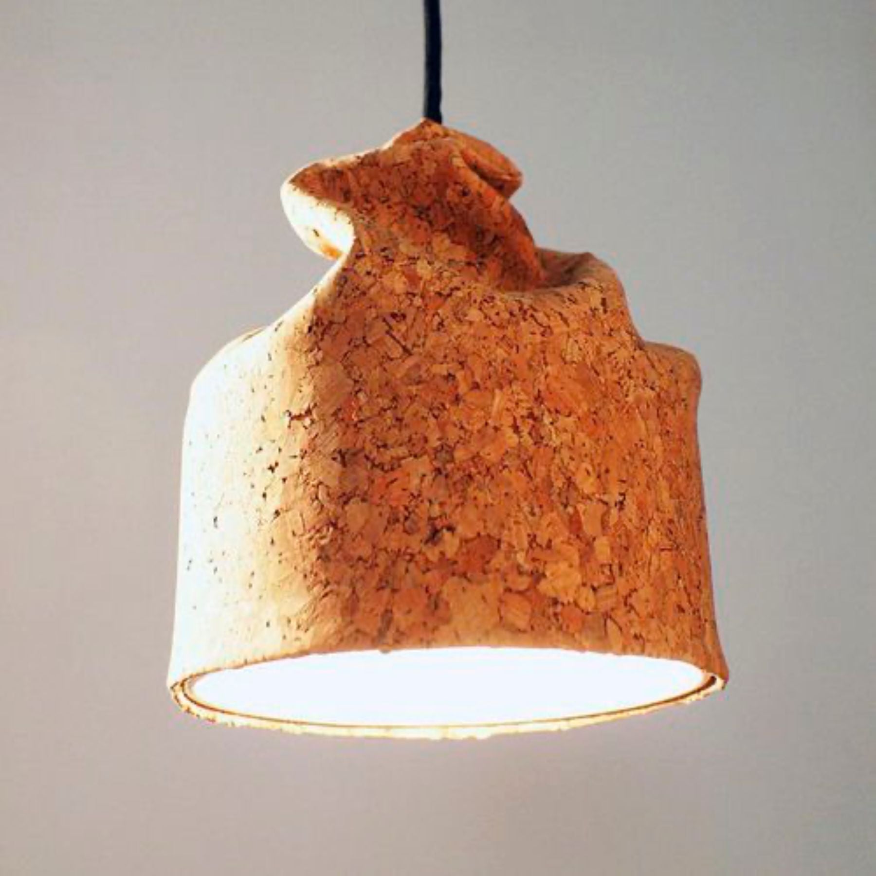 if you like unconventional shapes consider cork for your pendant lights