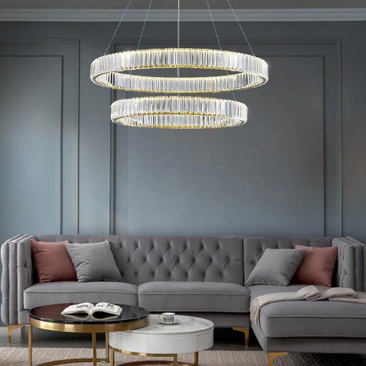 illuminate your room with a halo chandelier resembling a radiant circular design