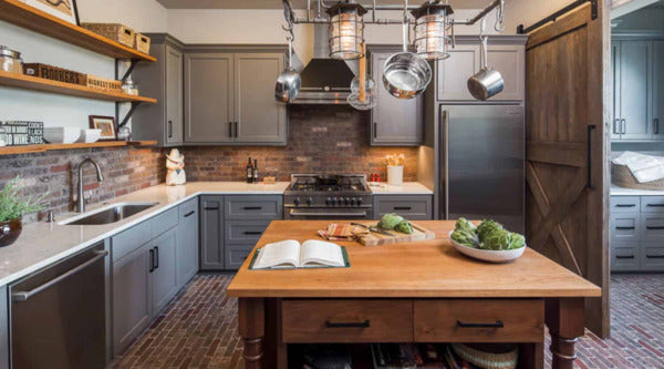 this is a combination of modern farmhouse style and industrialized interior style