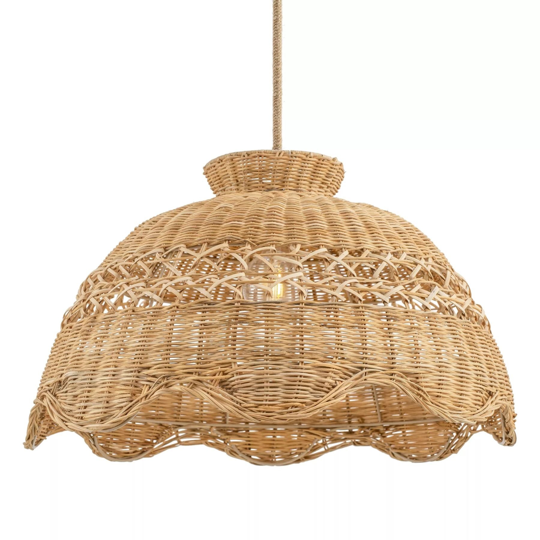perle rattan pendant lights give the space a unique and charming