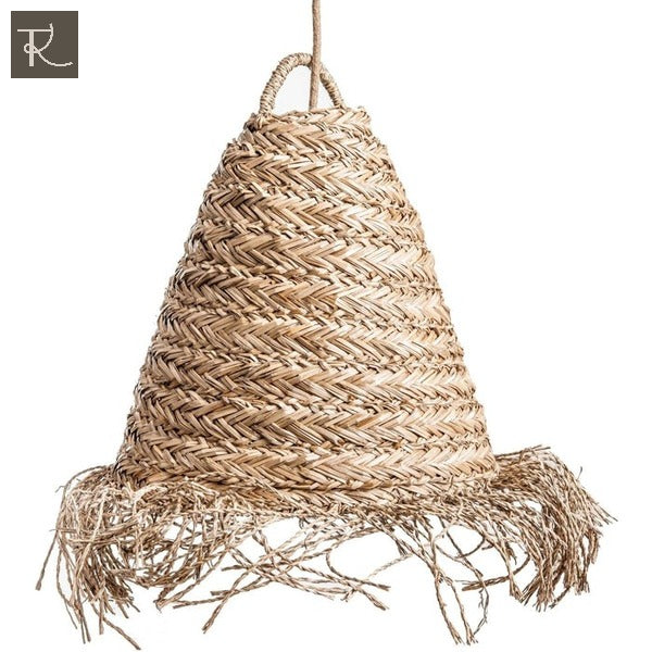 leela is a seagrass pendant light that offers rustic charm and an organic feel
