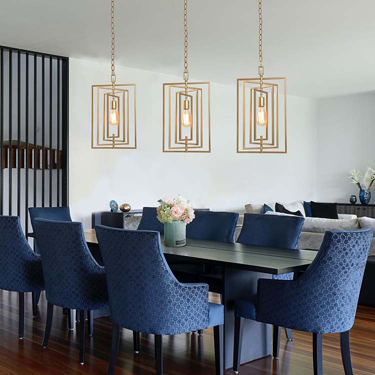 modern lantern pendant lights emphasize simplicity and geometric precision for a contemporary look