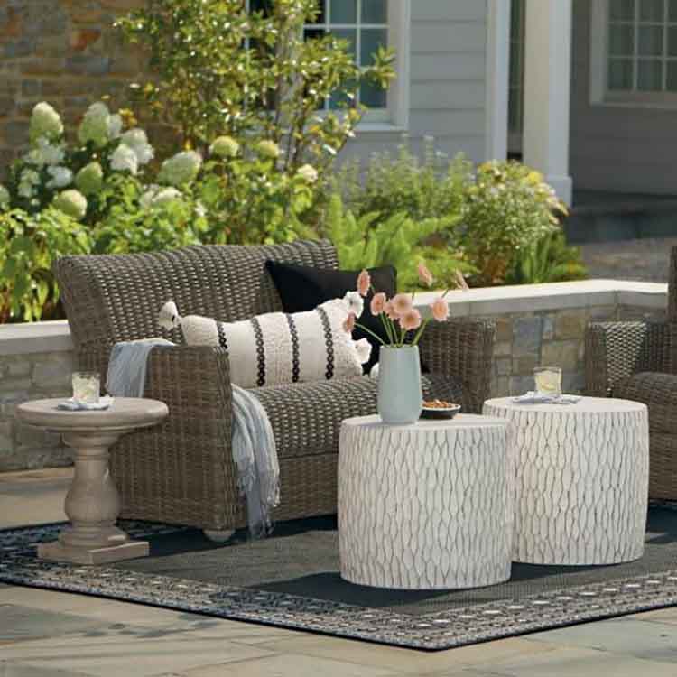 outdoor wicker furniture is made from synthetic materials like vinyl and plastic