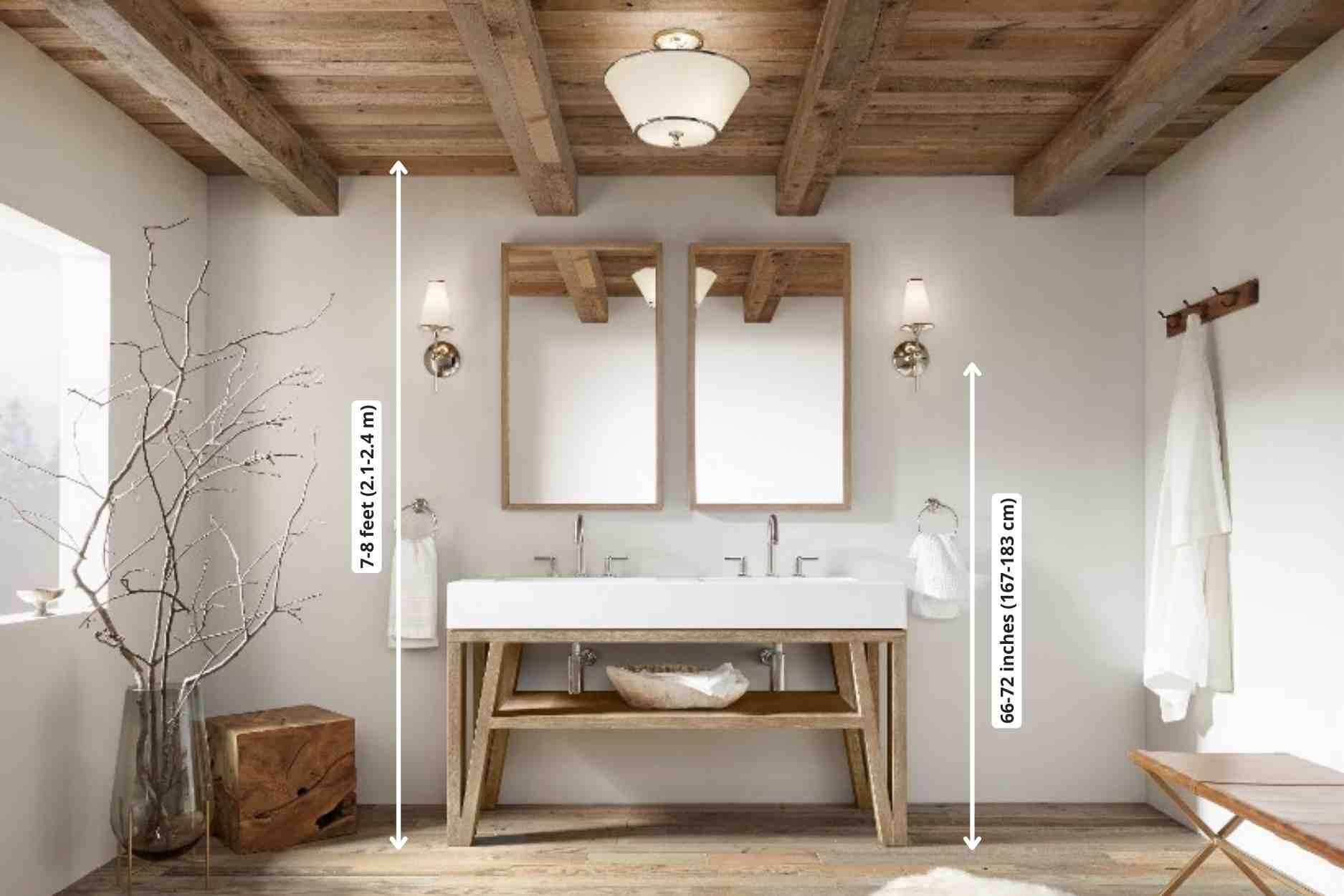 pendant light height bathroom