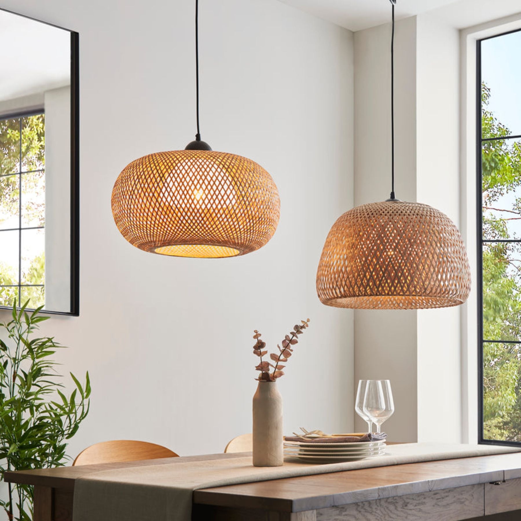pendant lights seamlessly complement daylight creating a balanced and inviting atmosphere