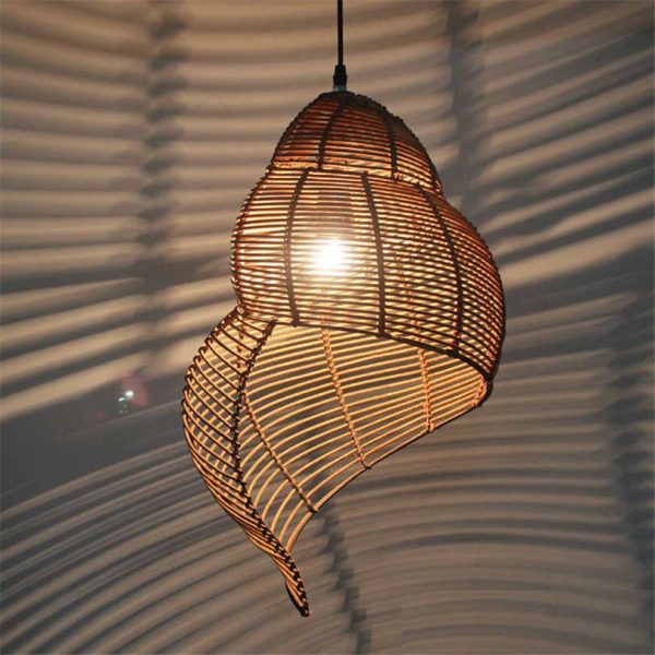 rattan also finds its way into the world of lighting fixtures