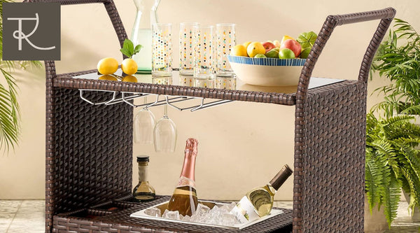 rattan bar cart is a stylish and functional addition to your outdoor living space