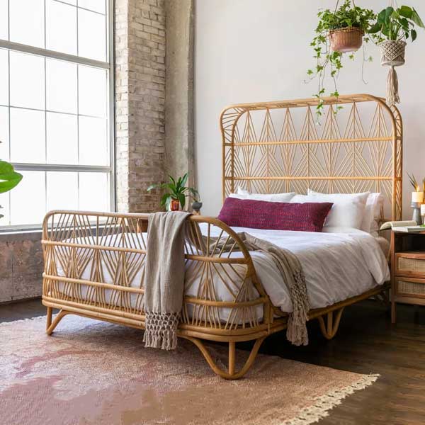 rattan beds offer a unique and tropical aesthetic