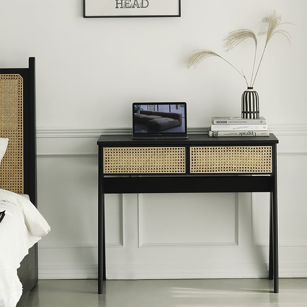rattan desks and workstations are both practical and stylish additions to any workspace