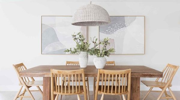 lighting made from rattan creates a rustic and charming feel