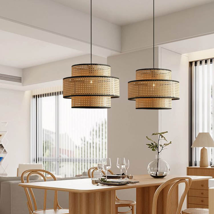 rattan pendant lights are highly adaptable and suit various interior design styles