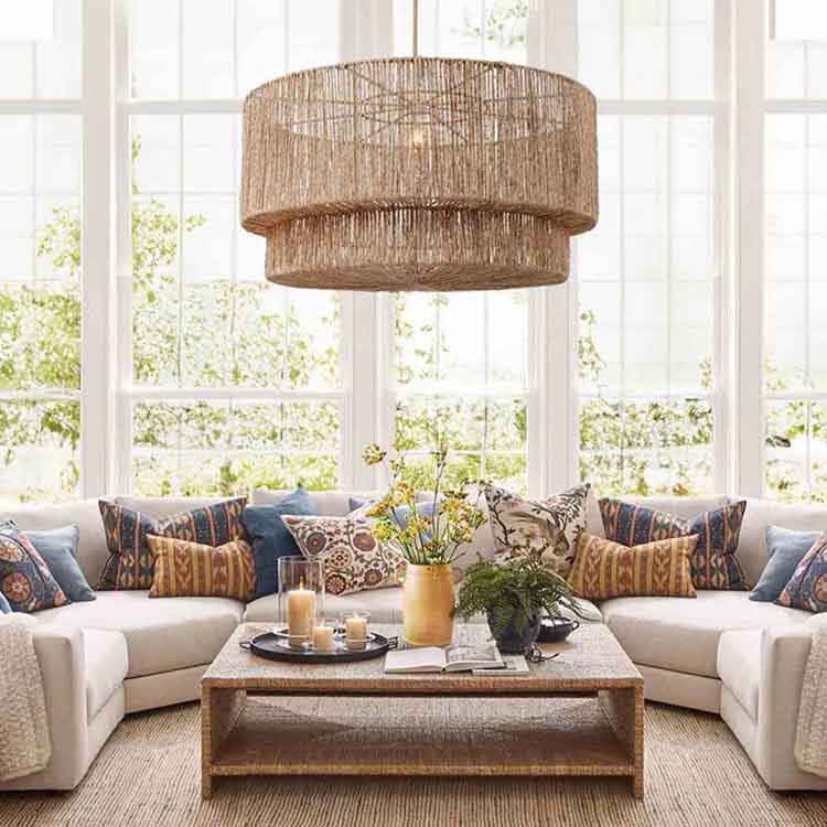 rattan pendant lights truly shine when embraced by the beauty of nature