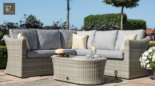 rattan sofa and table sets are a flexible choice for placement in outside locations