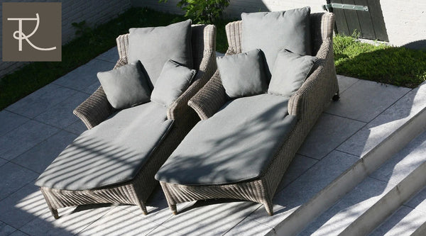 sun loungers made from rattan are the perfect choice for sunbathing