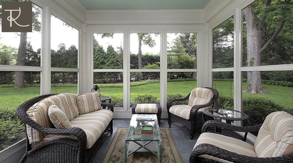 with furniture made from rattan for the sunroom, it will bring a natural feel to your space