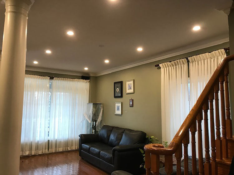 recessed lights visually and physically expand a room