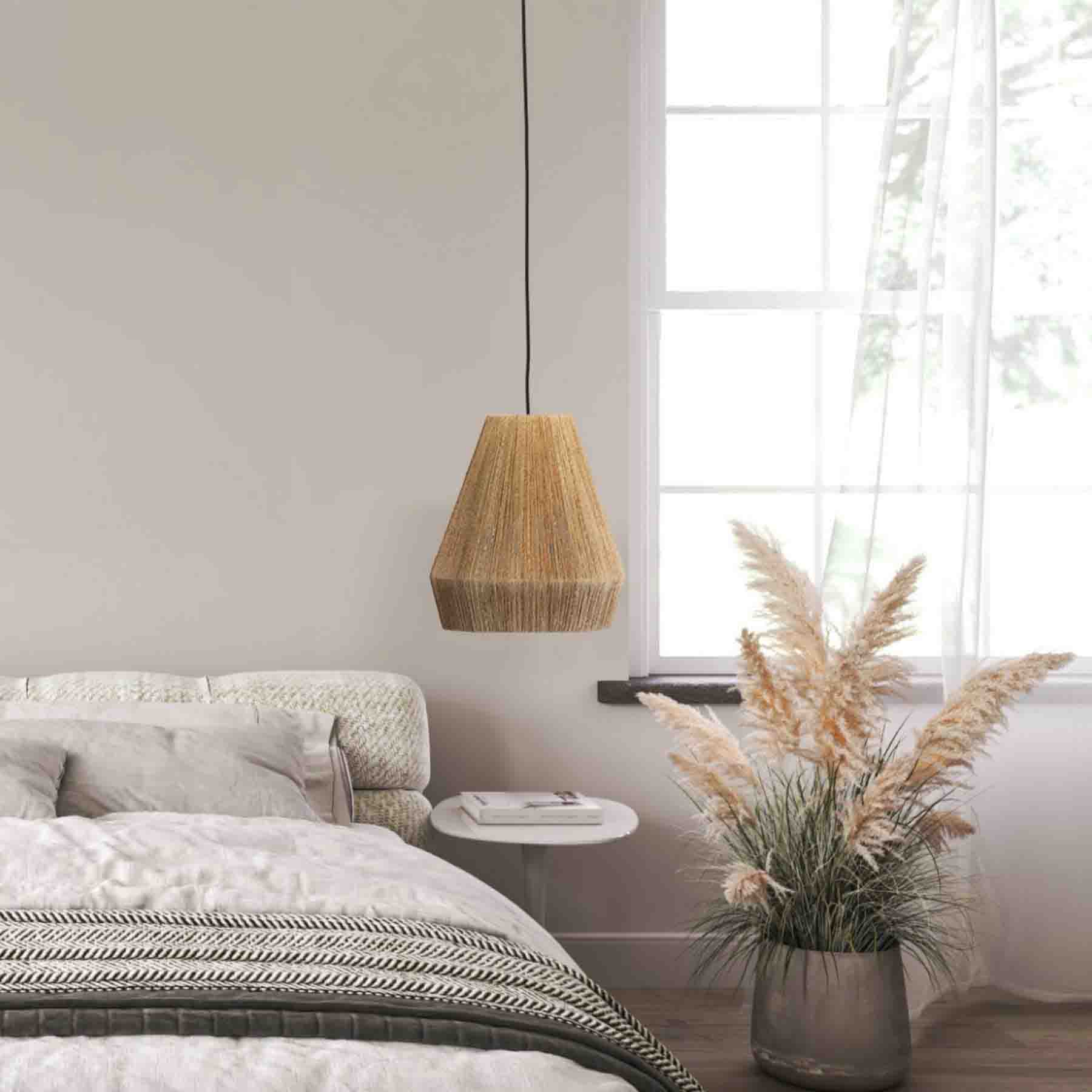 the design of the collins pendant light is perfect for the bedroom