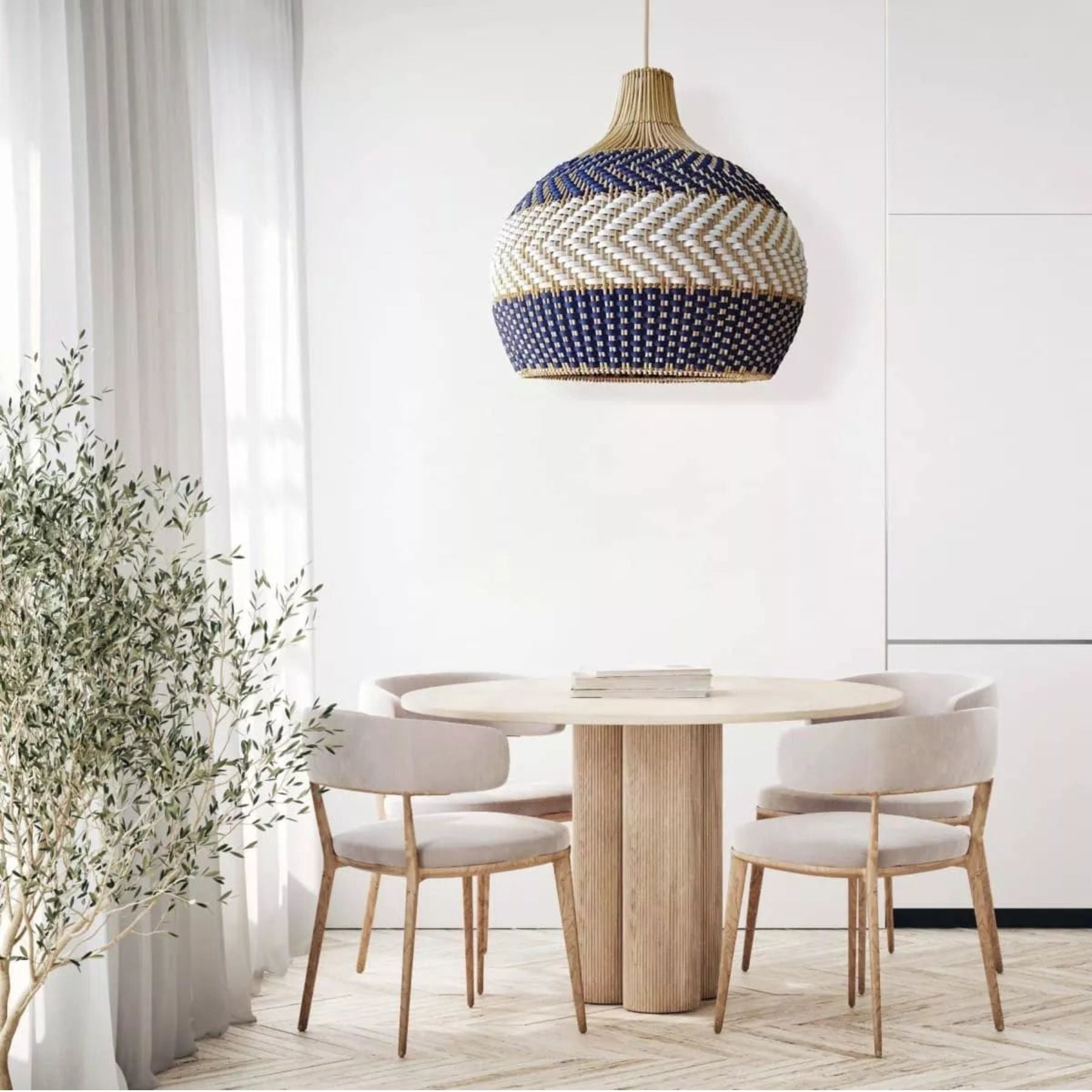 The elegant rattan dome pendant light brings design novelty to those looking for a fusion of style and material