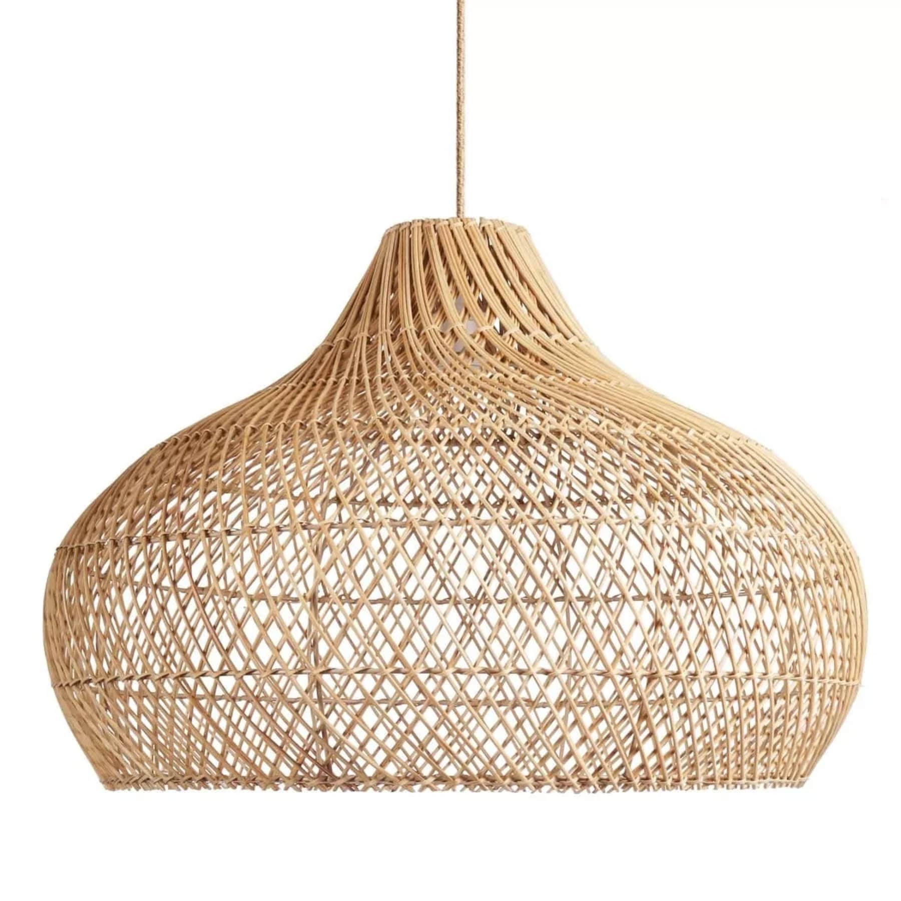 the kloe rattan pendant light is meticulously crafted to bring a sophisticated