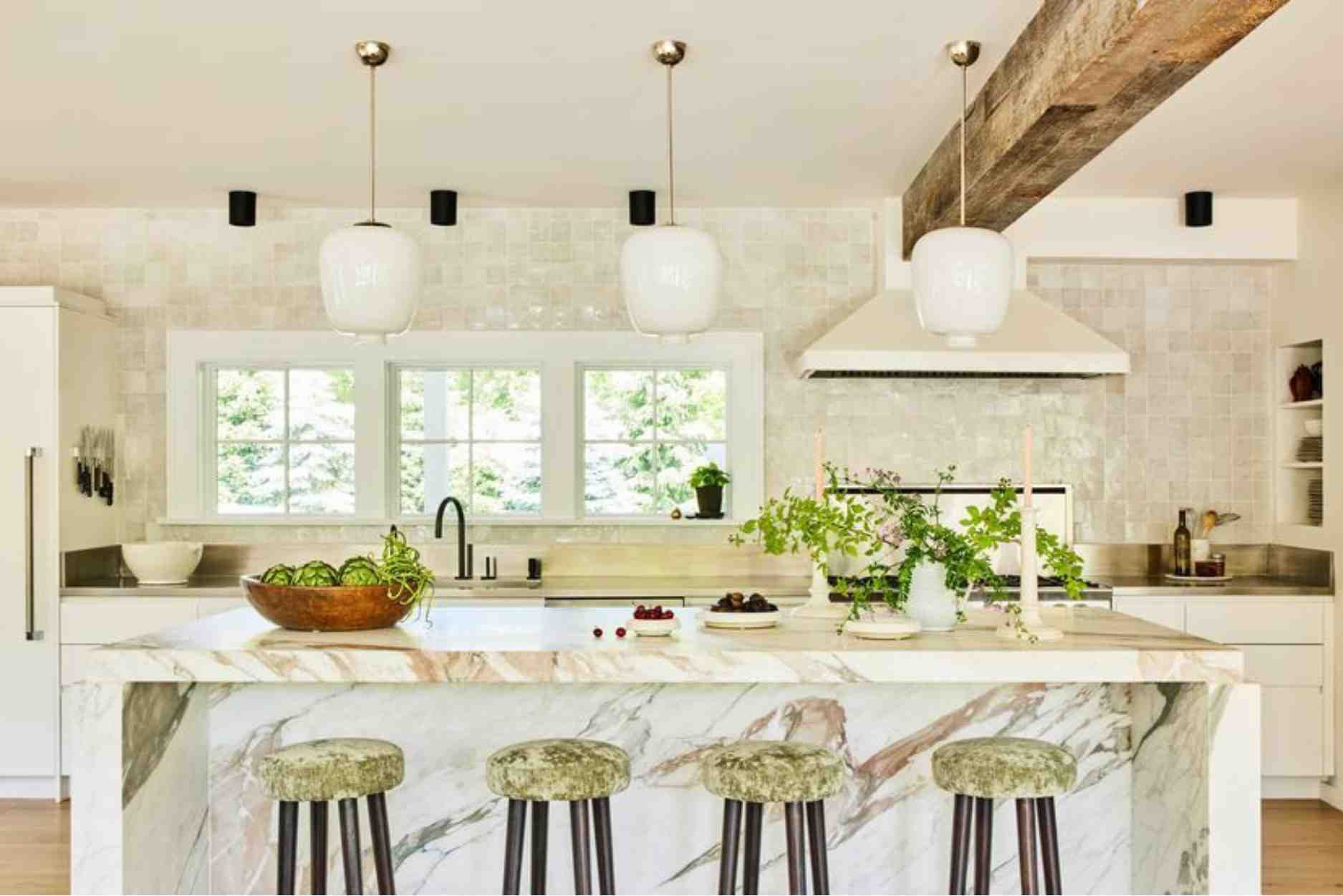 the rule of three enhances kitchen islands effectively