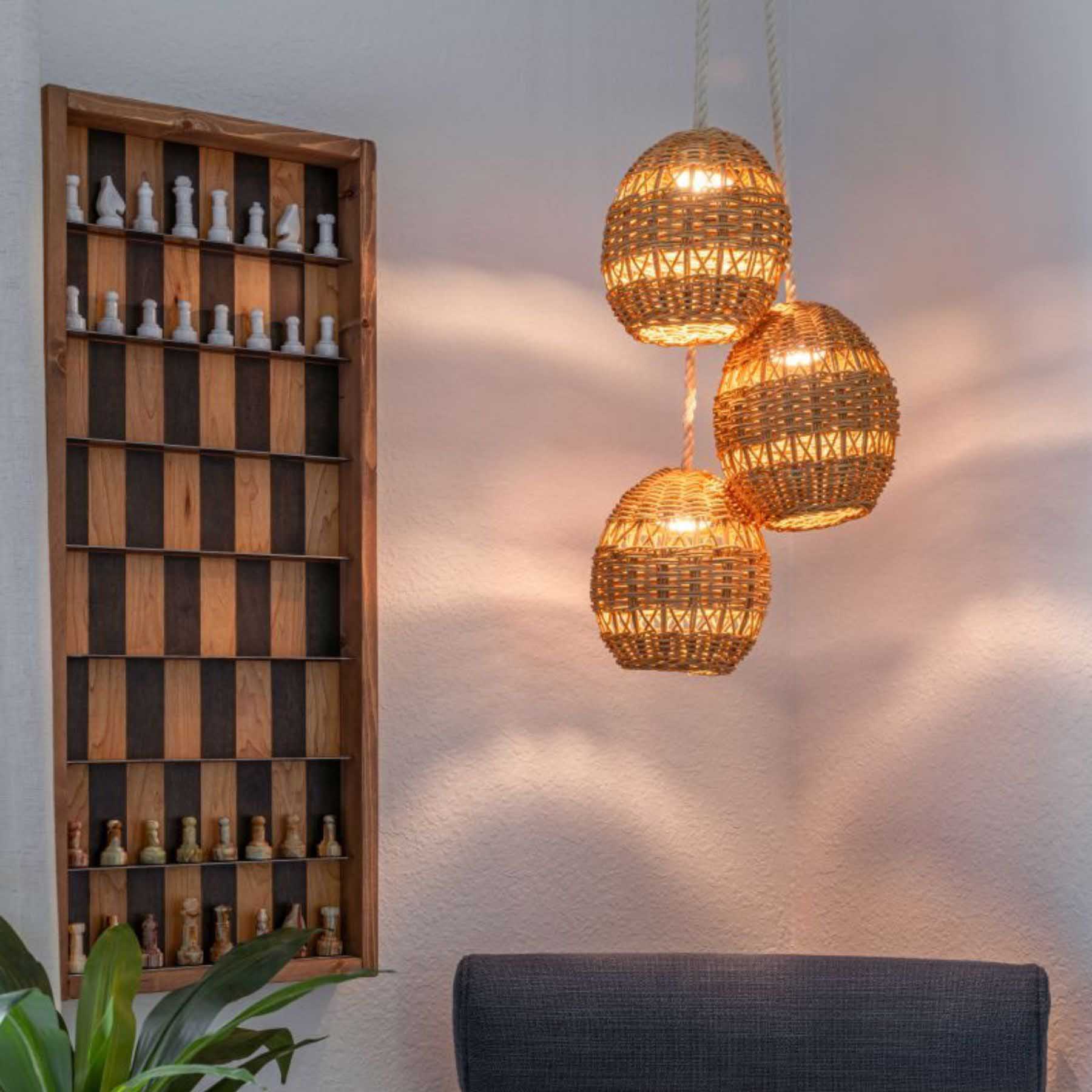 these pendant lights can be arranged in combinations of 2 or 3 forming a decorative cluster