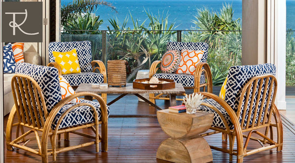 relaxing and comfortable atmosphere with tropical or coastal styles