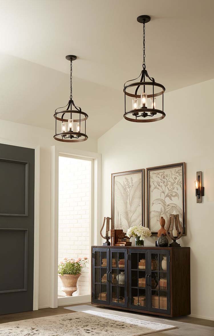use multiple lighting fixtures to add depth and interest